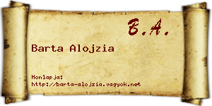 Barta Alojzia névjegykártya